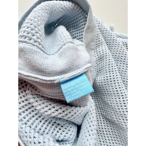 J MCLAUGHLIN Asha Light Blue 100% Cotton Open Knit Tasseled Poncho, One Size - Picture 12 of 14